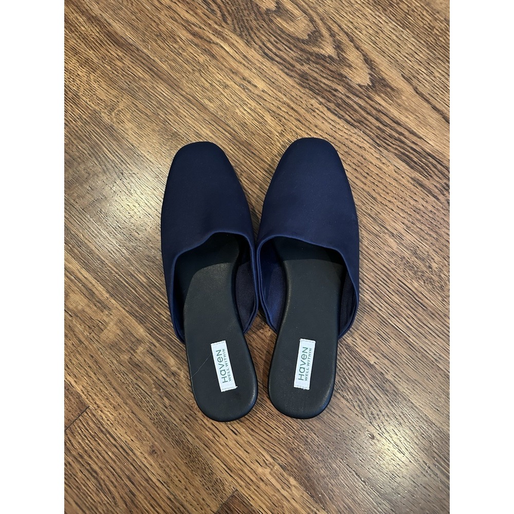 Haven Well Within Blue Satin Mules Satin Sandals/Slides Size 5 Travel Shoes EUC - Picture 5 of 7
